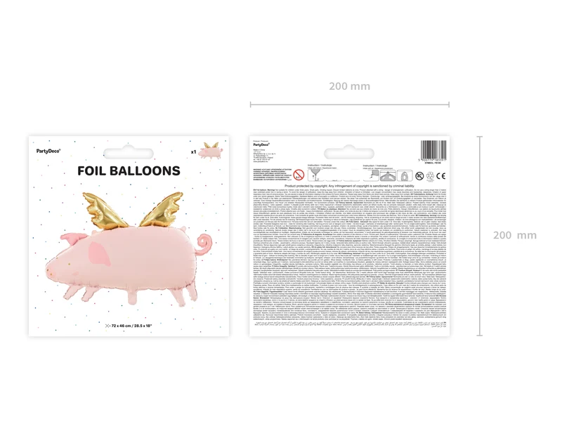 Shape Folienballon "Schweinchen" Rosa Gold | 72x46cm