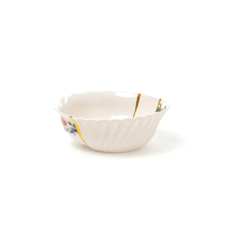 Salatschüssel KINTSUGI , Porzellan und Goldakzenten Ø15,5x7,5cm