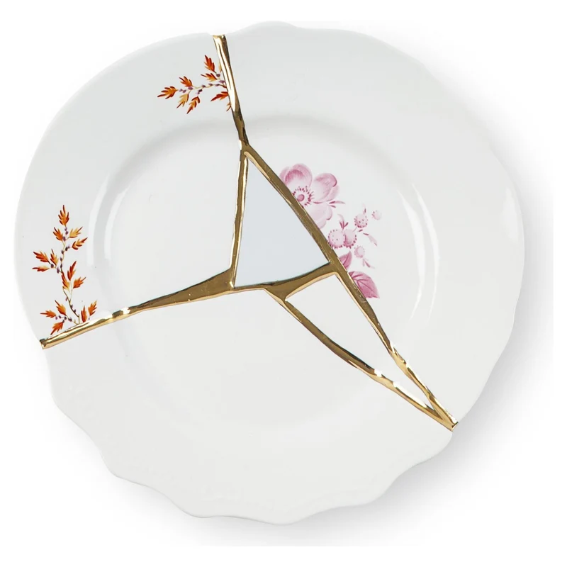 Dessertteller KINTSUGI 2er-Set, Porzellan mit Goldakzenten Ø21×2,8cm