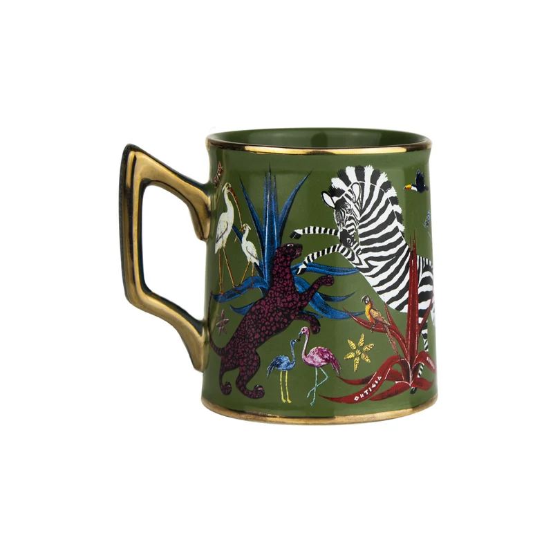 Espressotasse „Tazzina Ceramic Grün“ Jungle-Motiv