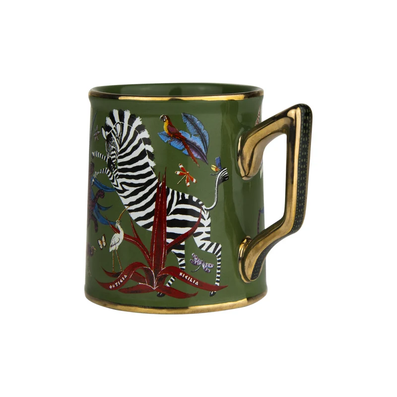 Espressotasse „Tazzina Ceramic Grün“ Jungle-Motiv