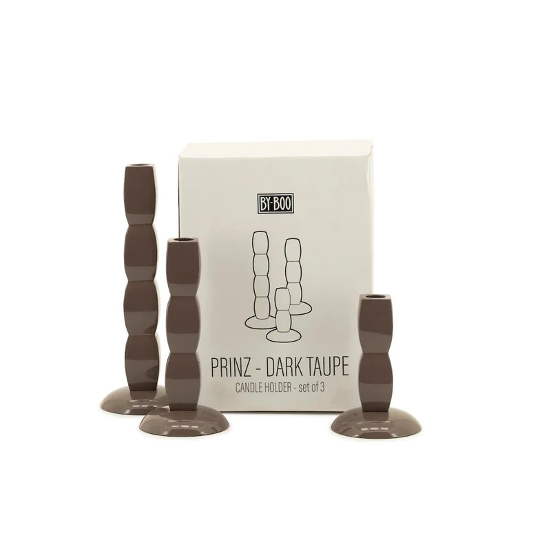 Set Kerzenhalter Prinz dark taupe - By-Boo