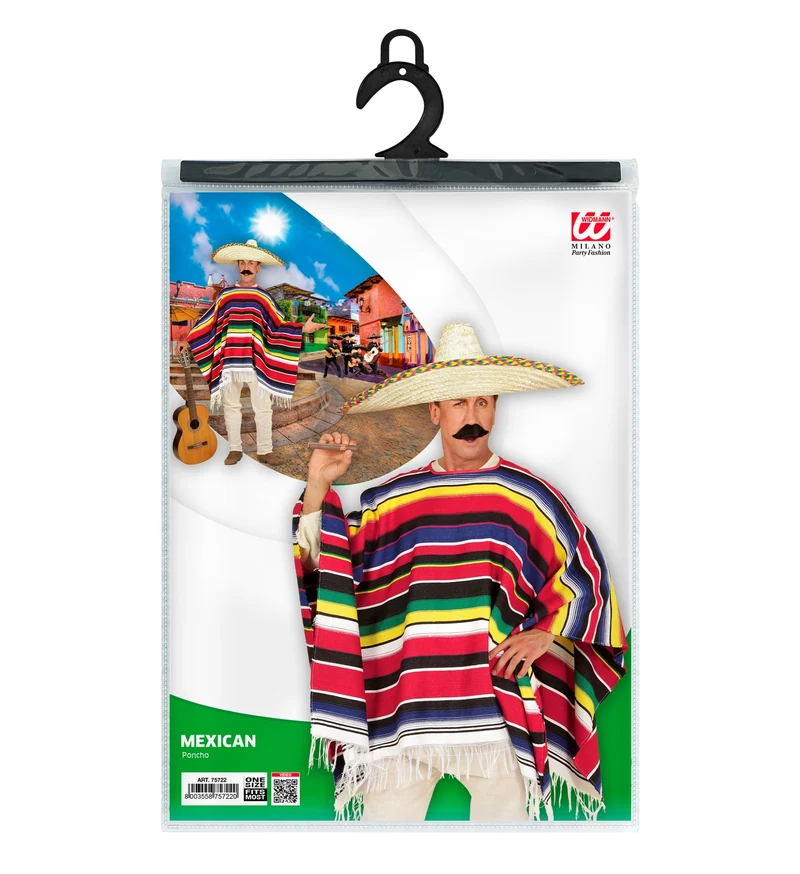 Mexikaner Kostüm Poncho "Pedro" | Bunt