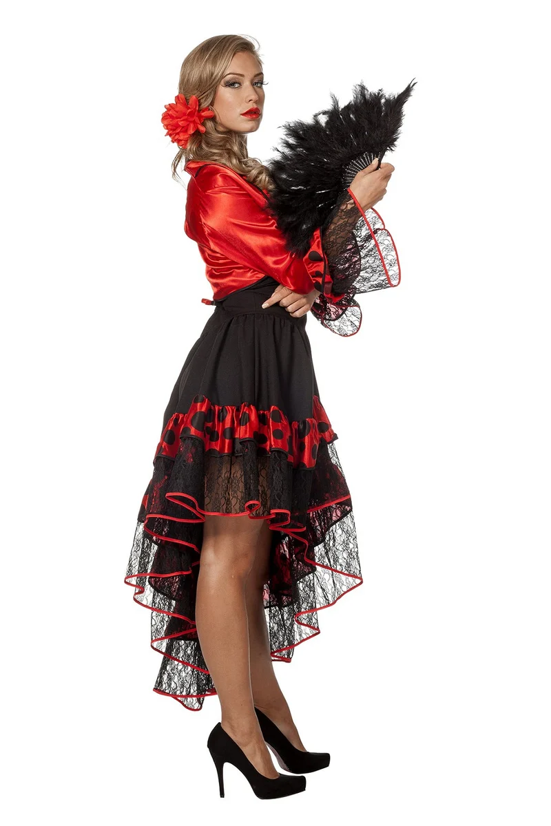 Spanierin "Carmen" Kostüm für Damen | Rot Schwarz - Kleid und Jackett