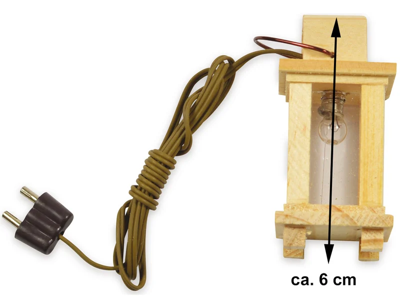 Mini Holz Laterne für Weihnachtskrippe 6 cm - 4,5V - 78222 | Krippen Beleuchtung Zubehör
