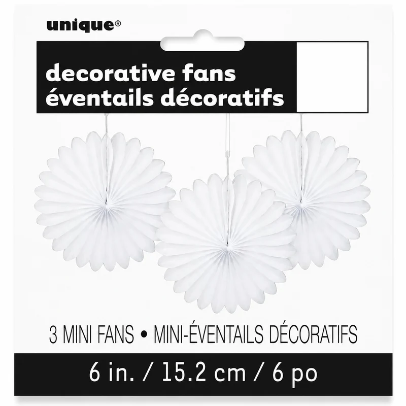 Dekofächer Uni 15cm/3 Stück | Weiß