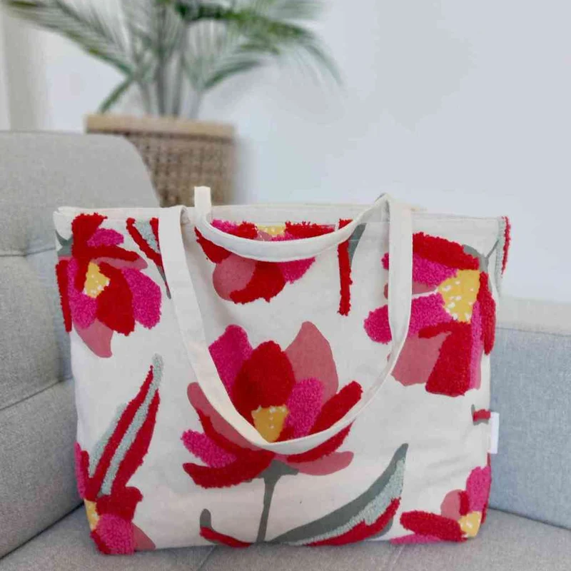 Shopper Tasche PEONY ca. 42 cm Canvas Schultertasche