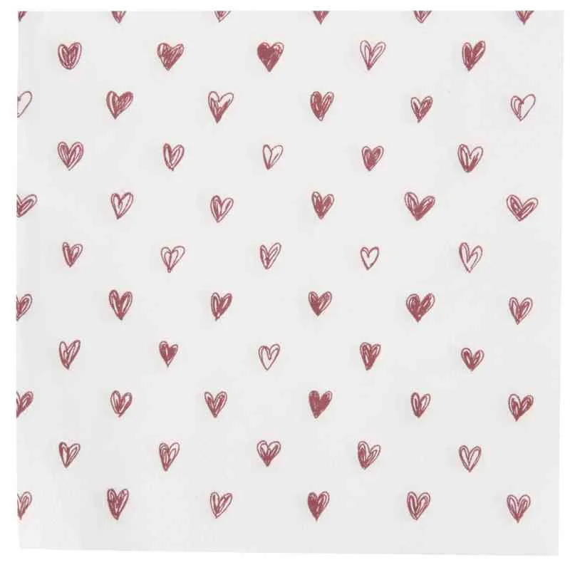 Servietten HERZCHEN 33x33 cm Tissue Papierservietten IB LAURSEN