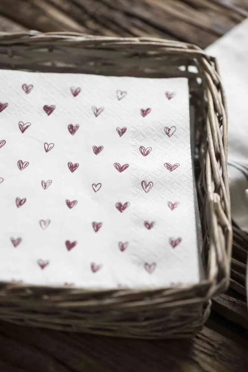 Servietten HERZCHEN 33x33 cm Tissue Papierservietten IB LAURSEN