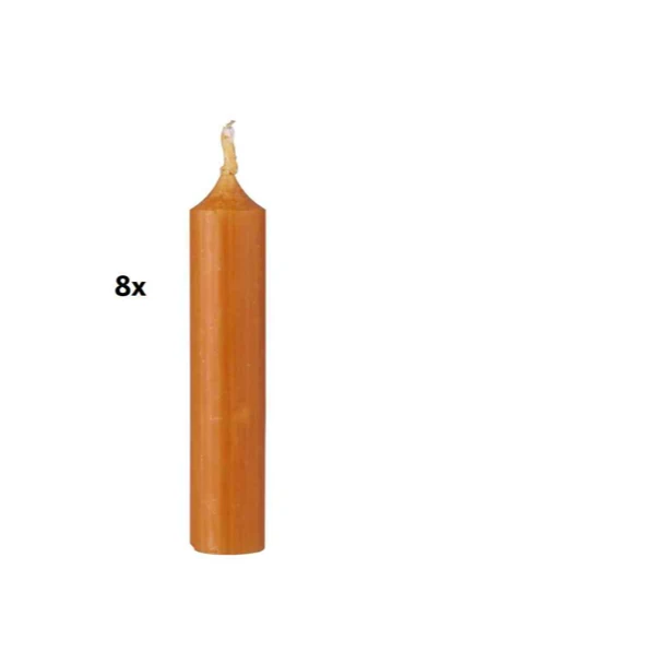 Kerzen kurz KARAMELL rustikal 8 Stück Stabkerzen 11x2,2 cm IB LAURSEN