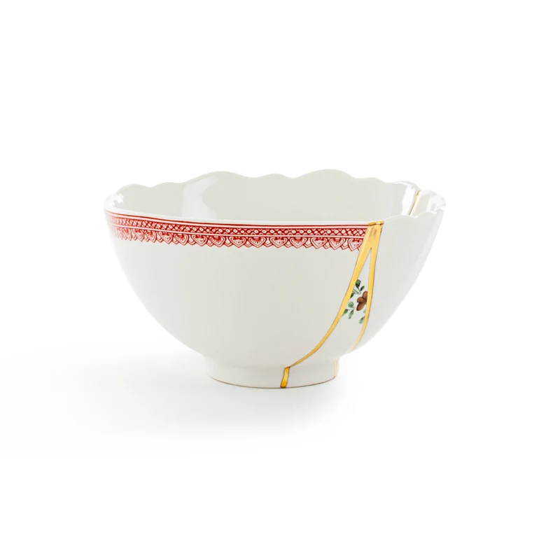 Schale KINTSUGI 2er-Set , Porzellan mit Goldakzenten Ø11,5×6cm