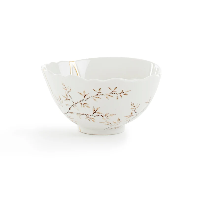 Schale KINTSUGI 2er-Set , Porzellan mit Goldakzenten Ø11,5×6cm