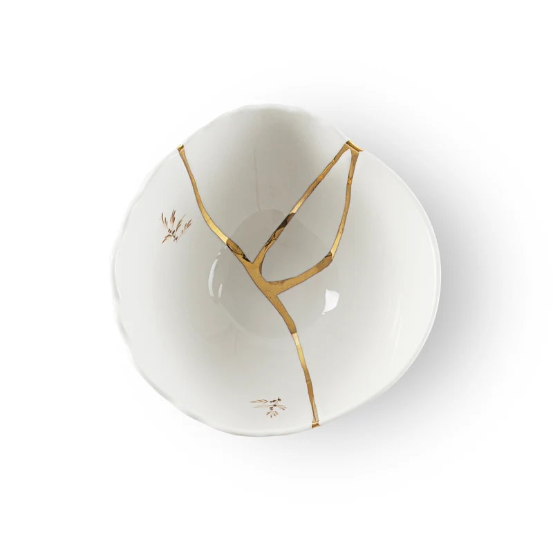 Schale KINTSUGI 2er-Set , Porzellan mit Goldakzenten Ø11,5×6cm