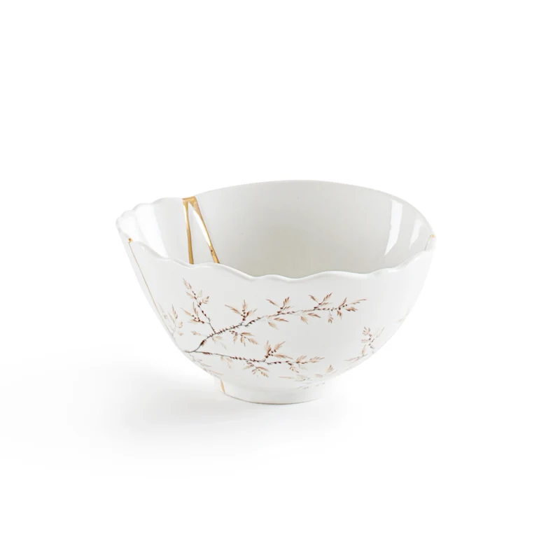 Schale KINTSUGI 2er-Set , Porzellan mit Goldakzenten Ø11,5×6cm