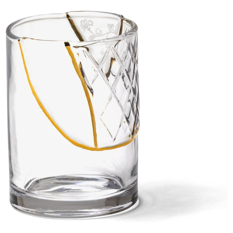 Trinkglas KINTSUGI 2er-Set, Glas mit Goldveredelung Ø8,5×10cm