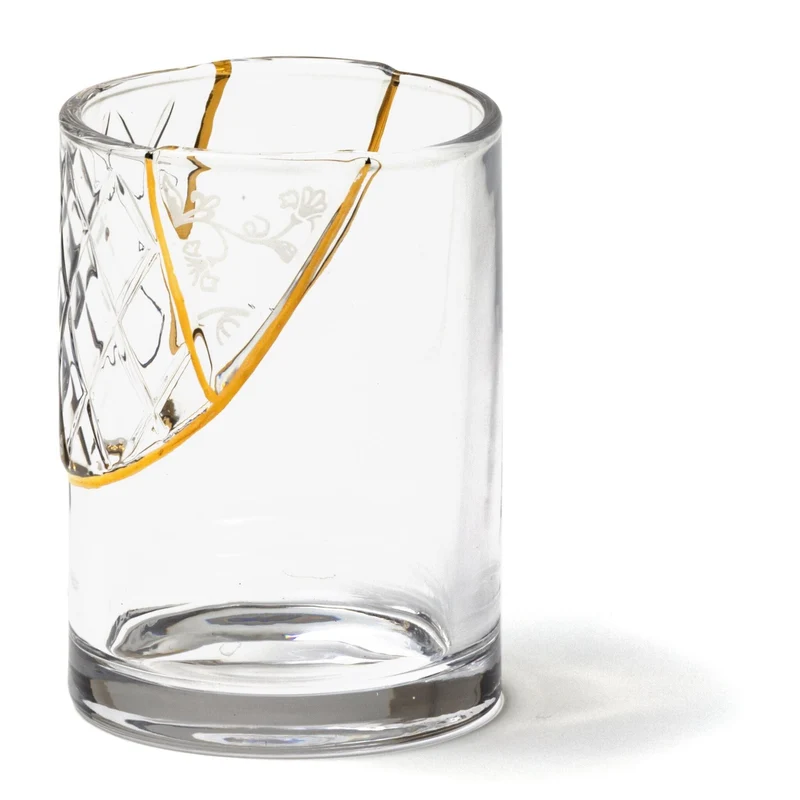 Trinkglas KINTSUGI 2er-Set, Glas mit Goldveredelung Ø8,5×10cm