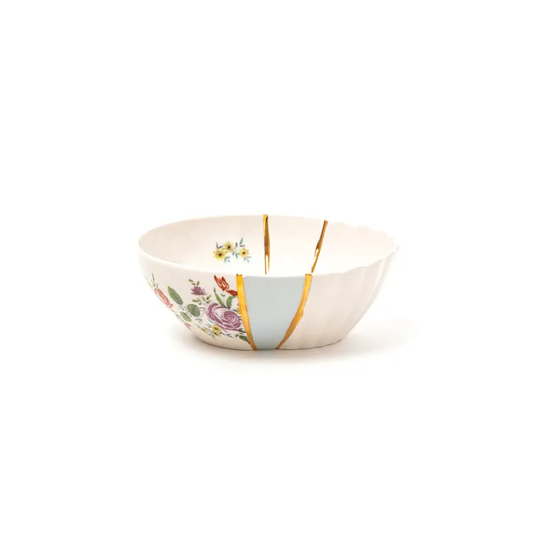 Salatschüssel KINTSUGI , Porzellan und Gold Ø15,5x7,5cm