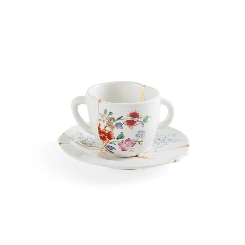 Espressotasse KINTSUGI im 2er-Set, Porzellan und Gold