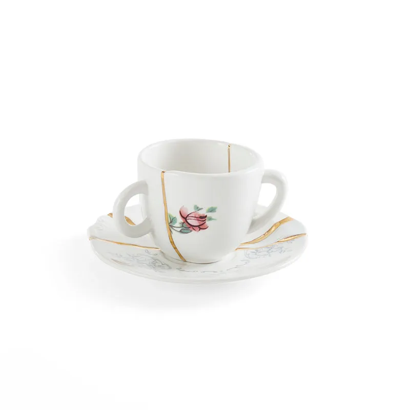 Espressotasse KINTSUGI im 2er-Set, Porzellan und Gold