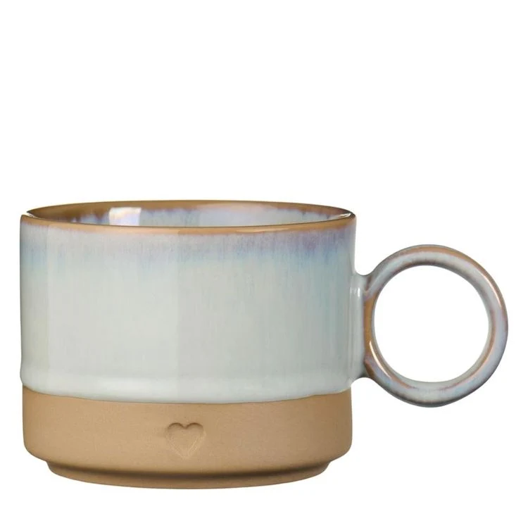 IB Laursen Tasse Herz hellblau-mattbraun