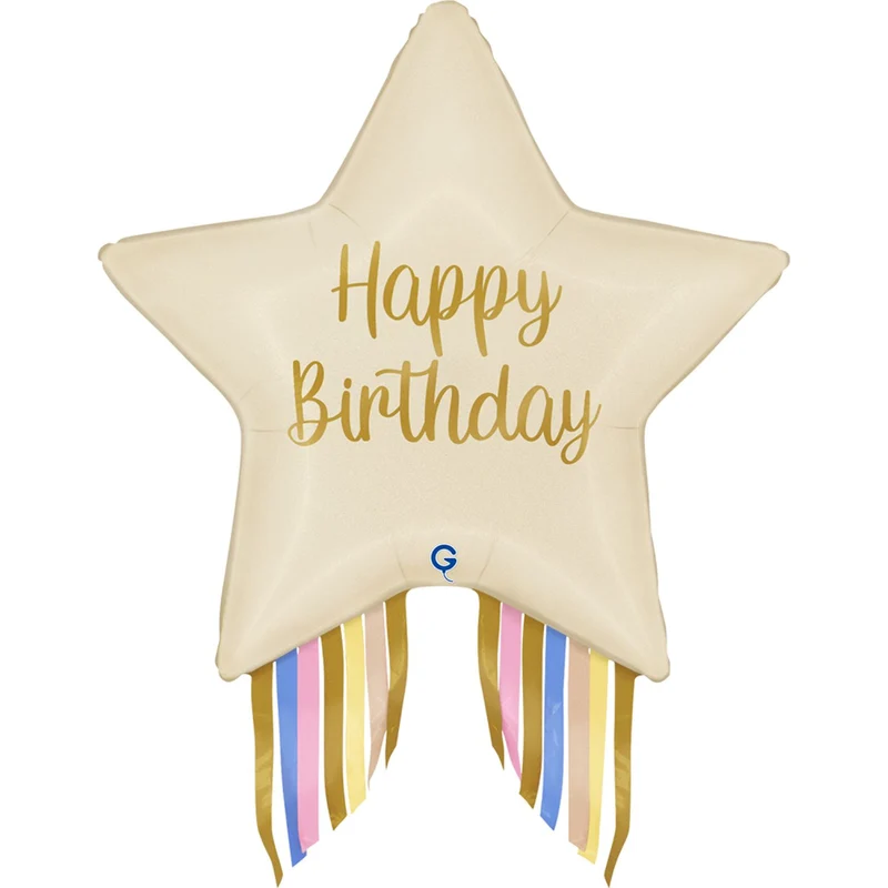 29" Folienballon Shape Stern Happy Birthday | 74 cm
