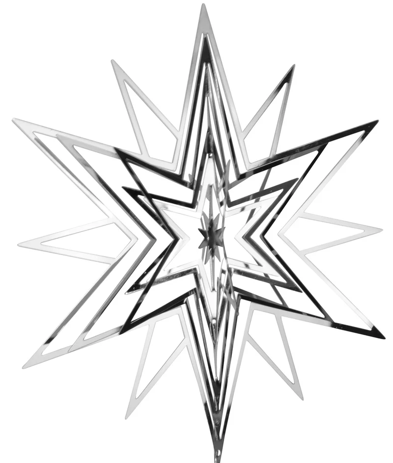 Riffelmacher Christbaumspitze Metall Stern 33cm | 17859 - Silber