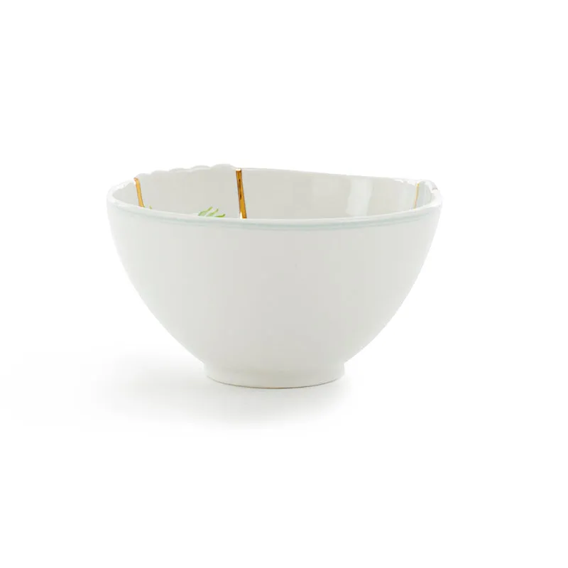 Schale KINTSUGI 2er-Set , Porzellan mit Goldverzierung Ø11,5×6cm
