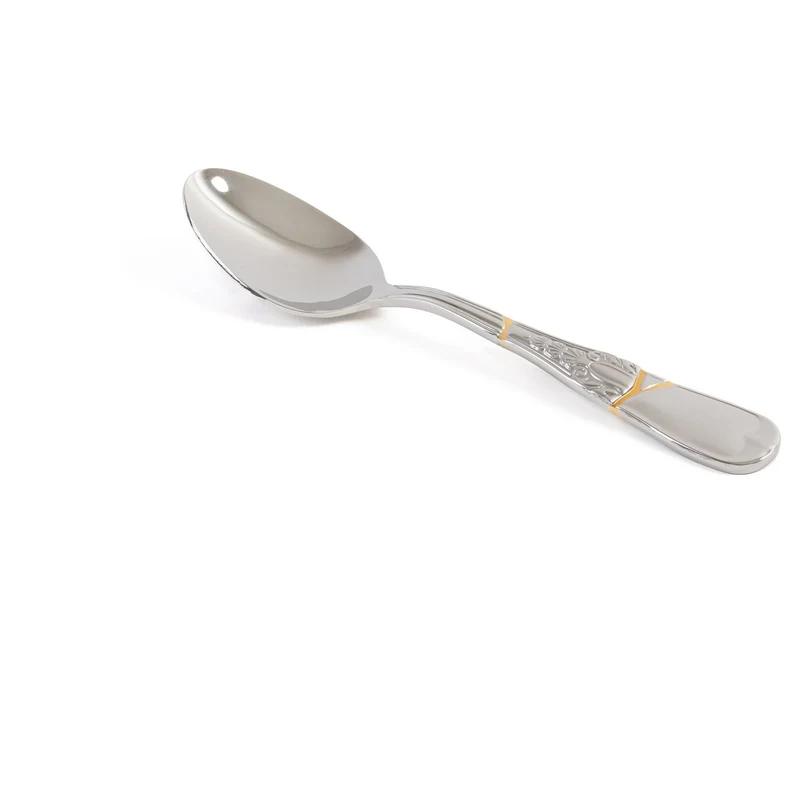 KINTSUGI Besteck-Set, Edelstahl und Gold, 4-teilig