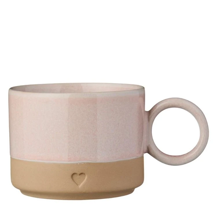 IB Laursen Tasse Herz rosa-mattbraun