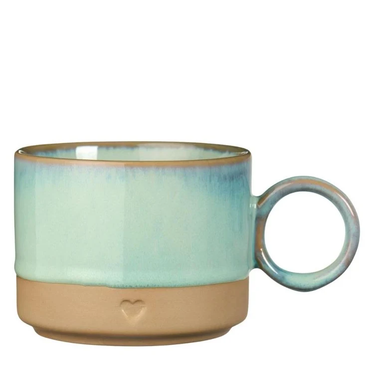 IB Laursen Tasse Herz hellgrün-mattbraun