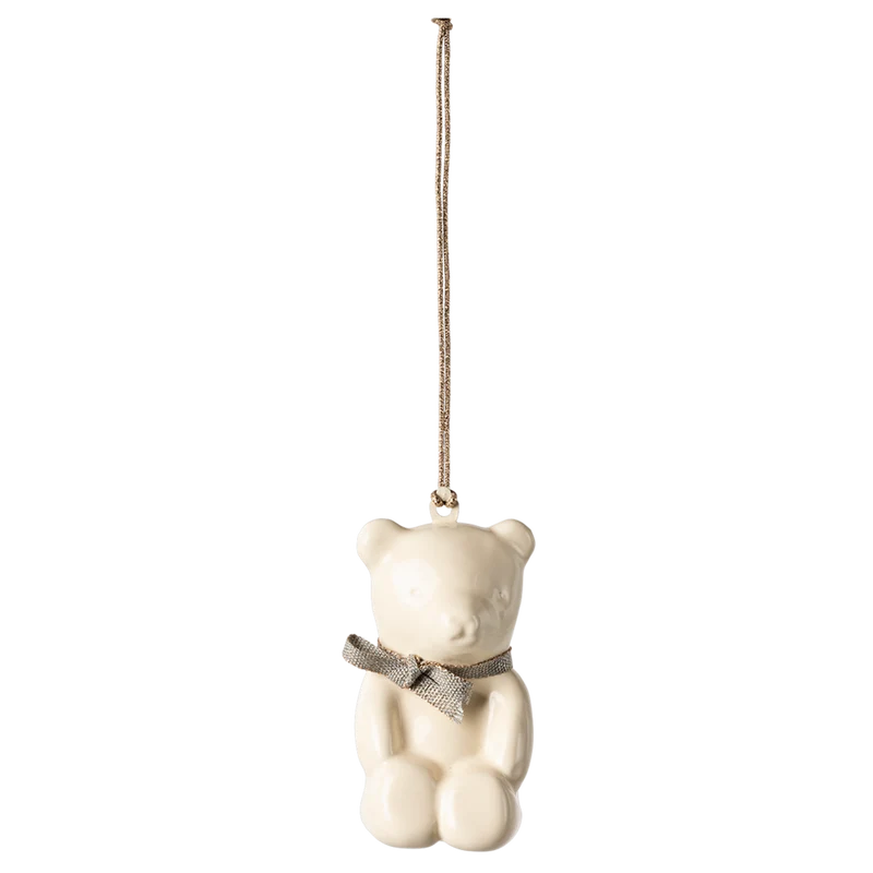 Maileg TEDDYBÄR Anhänger weiß blau Metall-Ornament ca. 6,5x3x2,5 cm | 1 Stück