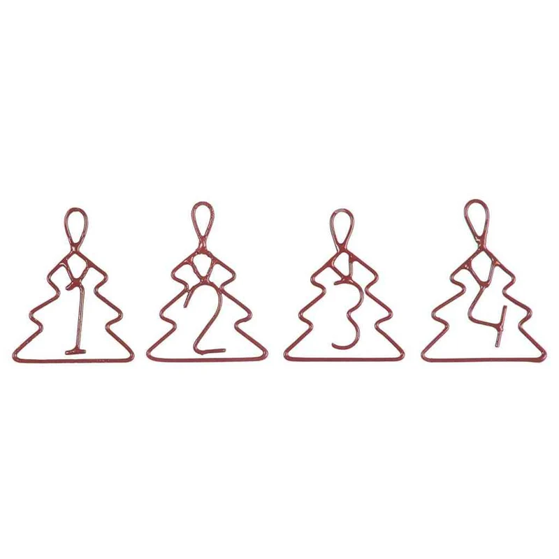 Adventsanhänger 1 + 2 + 3 + 4 dunkelrot Tannenbaum ca. 5,5 x 4 cm | Ib Laursen Stillenat