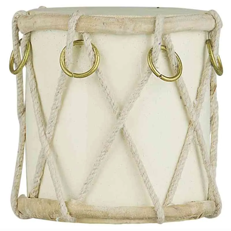 TROMMEL 7x7,5 cm Adventsdekoration cremeweiß | Coll. Stillenat IB LAURSEN