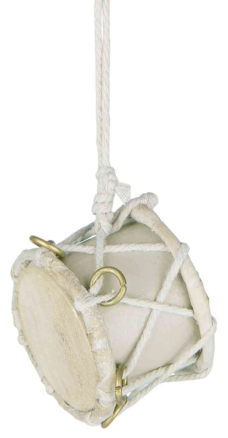 TROMMEL 5,5x7 cm Adventsdekoration cremeweiß Coll. Stillenat IB LAURSEN