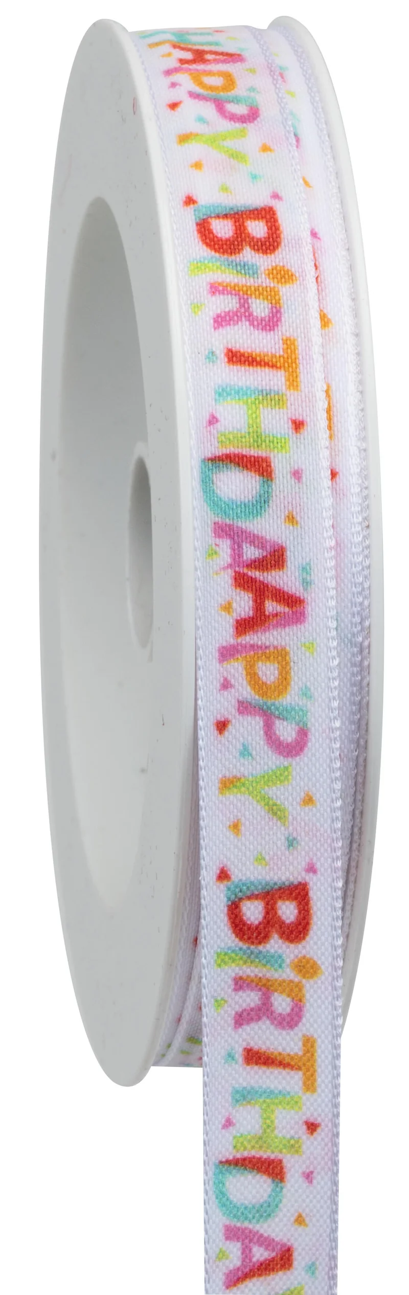 Taftband Happy Greetings 15mm/2m weiß