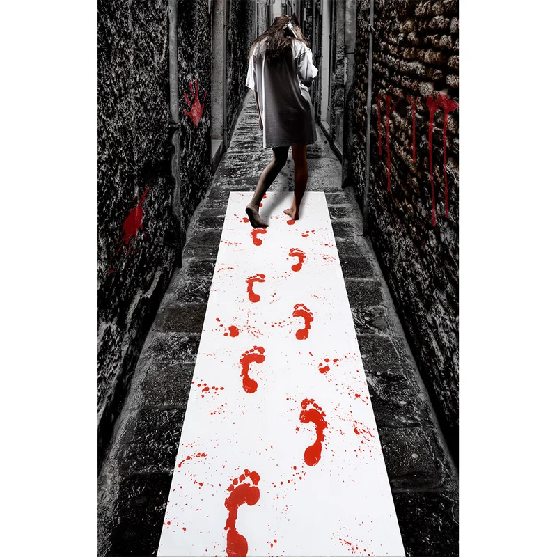Teppich blutige Fußspuren Halloween Dekoration