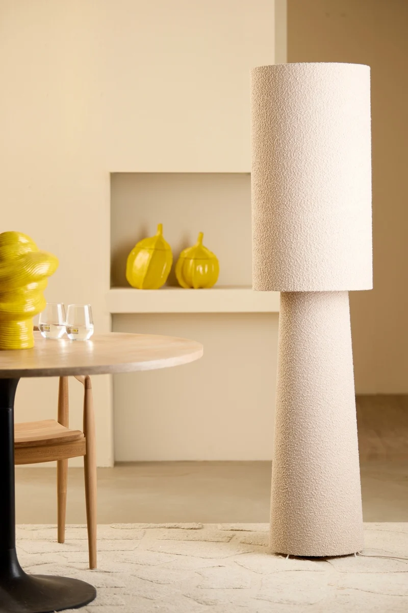 Stehleuchte MIKKEL Bouclé Crème Ø40x165cm