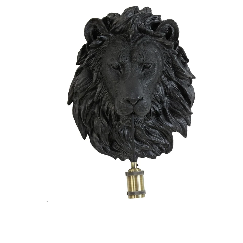 Wandleuchte LION Matt Schwarz 33,5x19x40,5cm