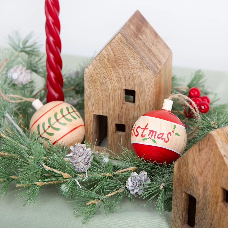 2 Häuser zum Hinstellen Haus Figuren aus Holz braun Strandhaus maritim 12-16 cm