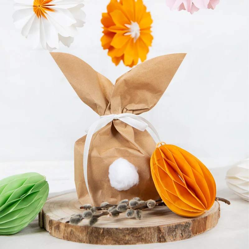 8 Bunte Ostereier Honeycomb Waben Eier Osterdeko 10 cm