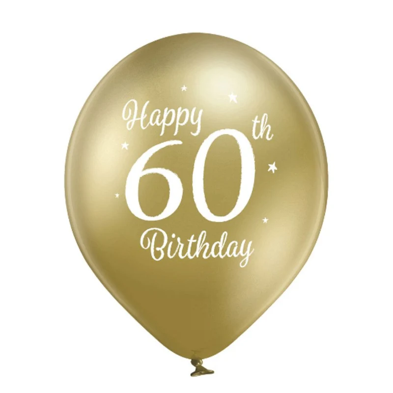 Luftballon Ø30cm Happy 60th Birthday | 6 Stk.