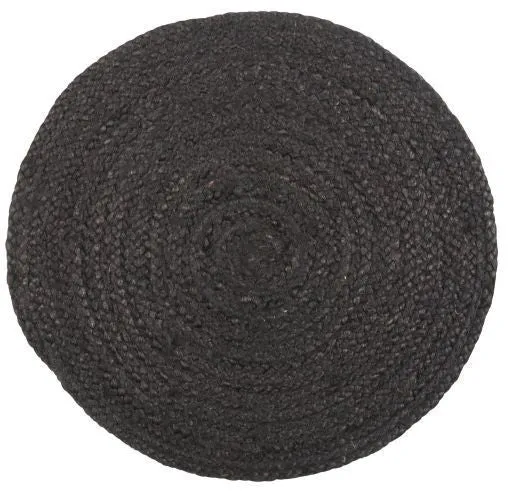 Tischset JUTE rund schwarz ca. 35 cm Platzdeckchen Untersetzer black IB LAURSEN