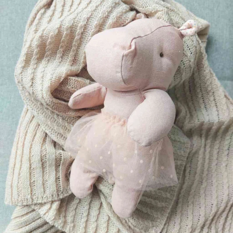 Maileg Babydecke STRICKDECKE supersoft ca. 95 x 75 cm Plaid hellbeige