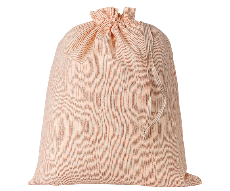 Maileg Leinenbeutel rote Streifen und Kordelzug ca. 37x30 cm Aufbewahrung Geschenkverpackung