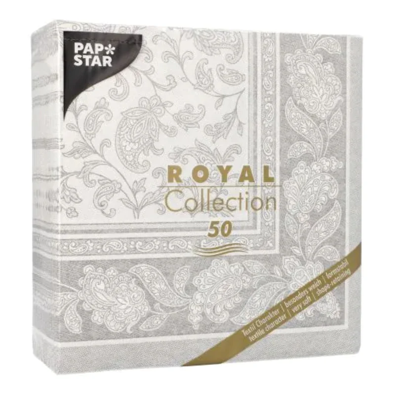 Servietten RC "Ornaments" 40x40cm/50Stk. | Grau