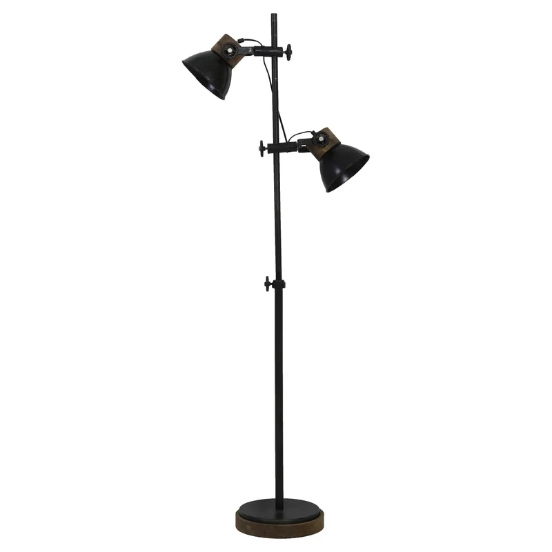 Stehleuchte JODY Schwarz/Holz Braun 40x30x165 cm