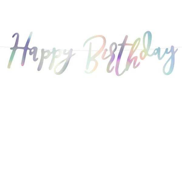 Girlande Happy Birthday irisierend