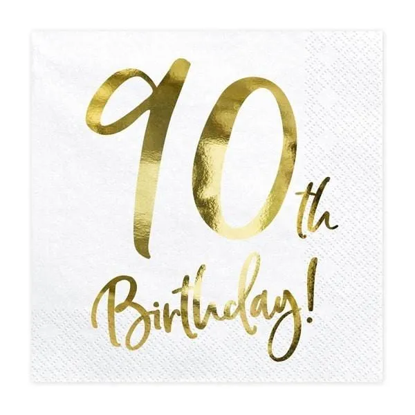 Servietten 90. Geburtstag (20 Stück)