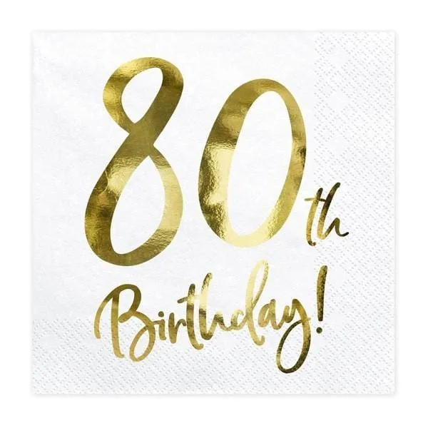 Servietten 80. Geburtstag (20 Stück)