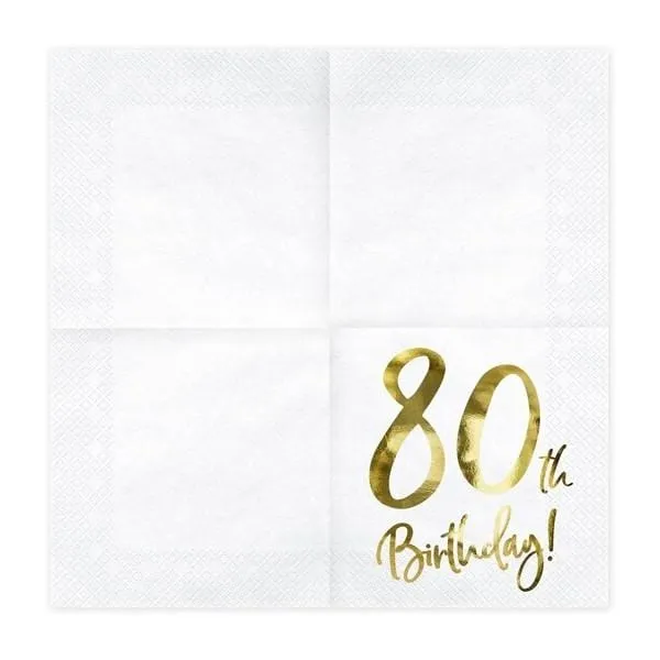Servietten 80. Geburtstag (20 Stück)